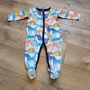 Colorful Dinosaur Print Baby Footie Pjs